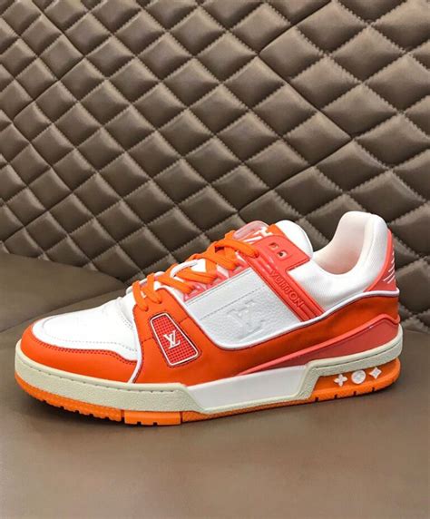 louis vuitton sneakers orange|orange lv trainers.